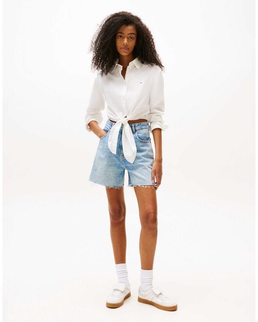 Tommy Hilfiger White – langärmlige hemdbluse