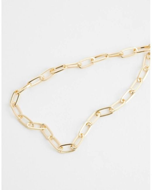 ASOS White Long Lariat Necklace With T-bar Faux Freshwater Pearl