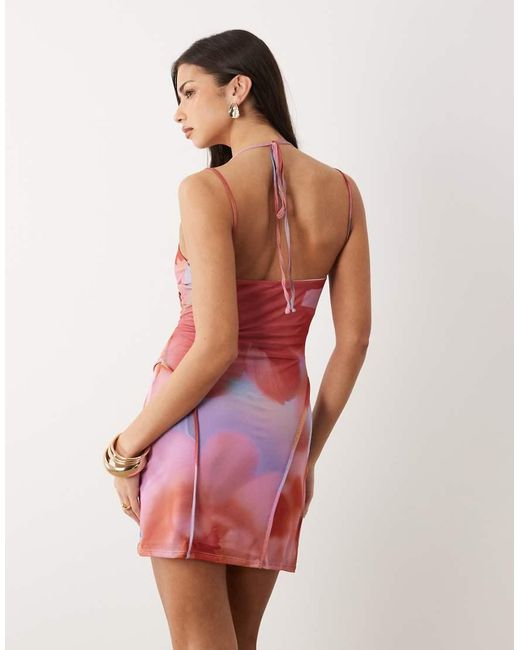 ASOS Pink Mesh Cami Mini Dress