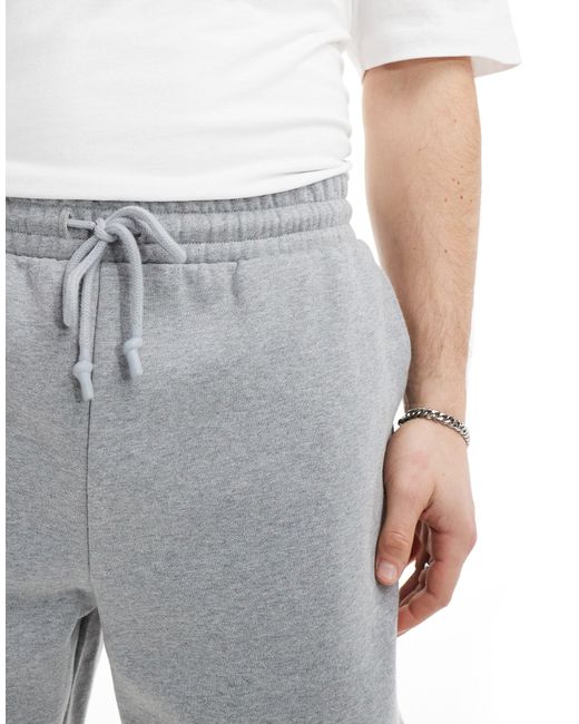 ASOS – schwere, mittellange shorts in White für Herren