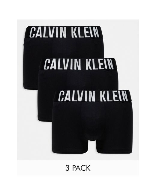 Calvin Klein Black Intense Power Cotton Stretch Trunks 3 Pack for men