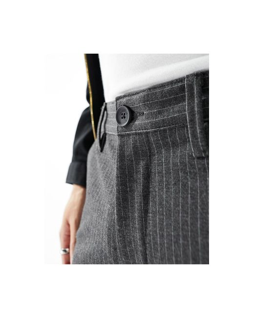 Pantaloni eleganti stretch scuro gessato di Only & Sons in Black da Uomo