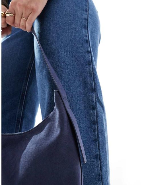 Glamorous Tote Tas Van Imitatiesuède Met Schouderband in het Blue