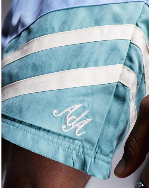 Alma de Ace Blue Colour Block Shorts for men