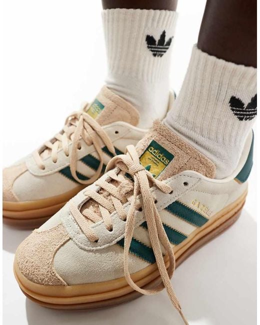 Adidas Originals White Gazelle Bold Platform Trainers