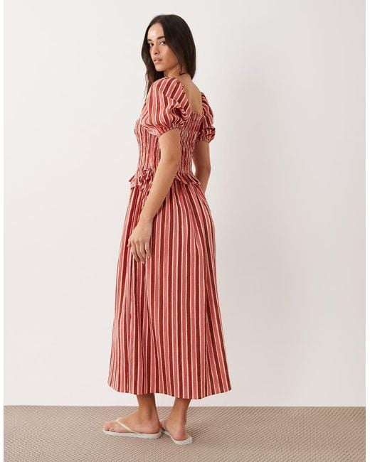 Wednesday's Girl Wednesdays Girl Shirred Puff Sleeve Midaxi Dress