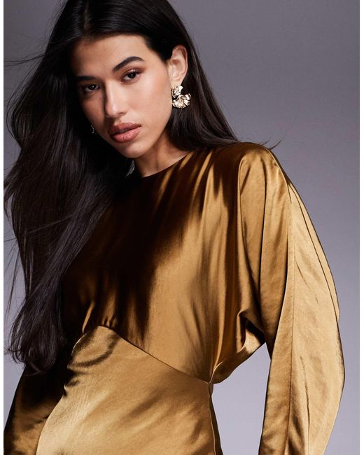 Midi Dress Silk Batwing Dress ASOS Satin Batwing Maxi Dress In Green Lyst Midi Dress Silk Batwing Dress ASOS Satin Batwing Maxi Dress In Green Lyst