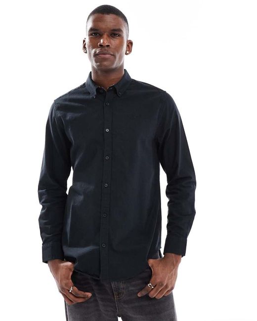 Threadbare Blue Long Sleeve Shirt for men
