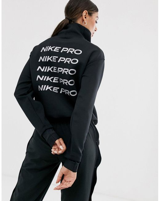Nike Black Nike Pro Training Half Zip Sweatshirt
