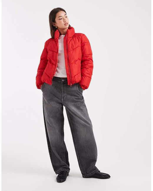Vero Moda Red Puffer Jacket