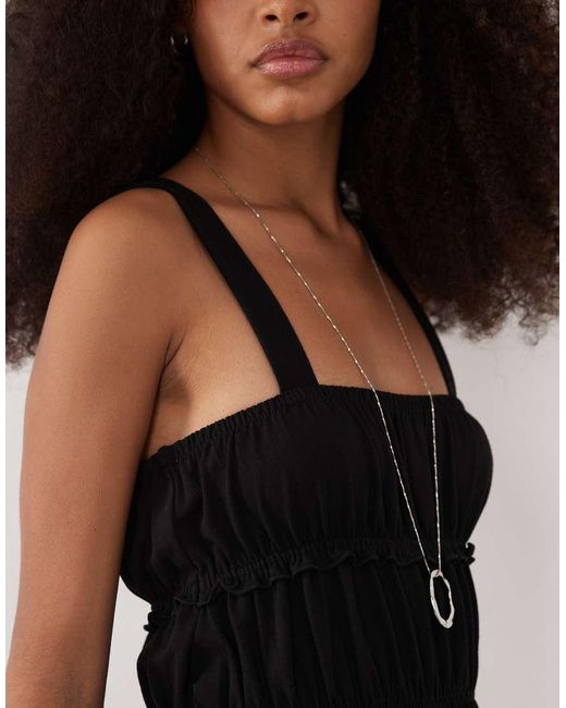 ASOS Black Cami With Gathered Tiers Maxi Dress
