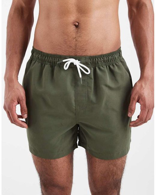 New Look Green Mid-Length Swim Shorts for men