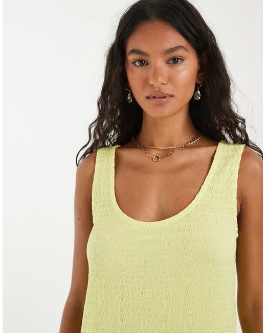 Pieces Yellow Reversible Textured Jersey Maxi Dress