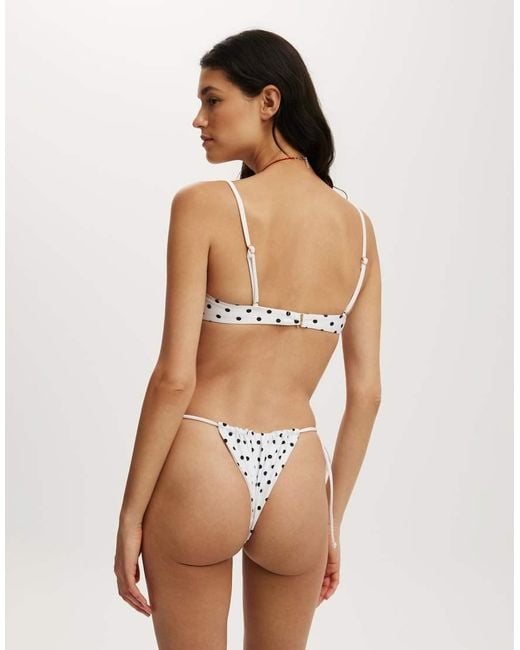 Cotton On White Gathered Thin Strap Balconette Bikini Top