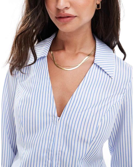 Miss Selfridge White Poplin Fitted Shirt