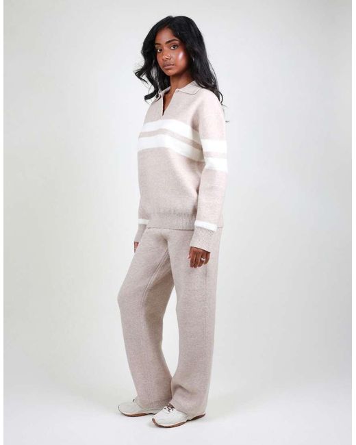 SIMMI White Soft Flared Knit Trouser