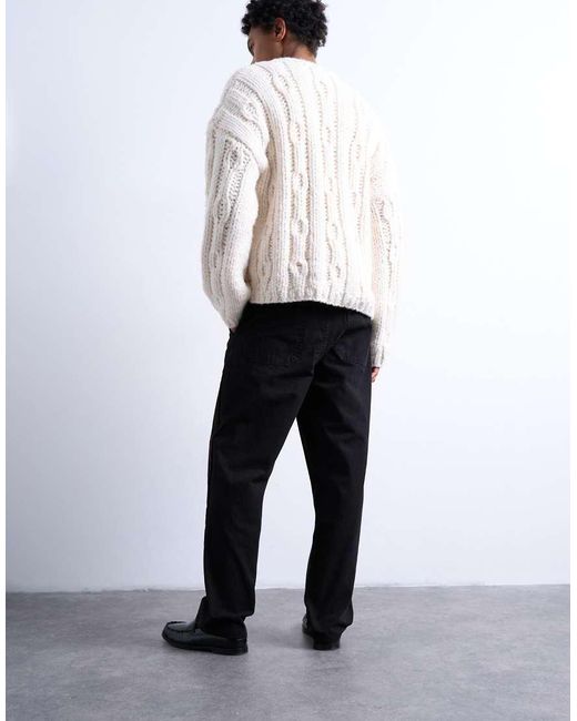 Topman White Straight Fit Canvas Trouser for men