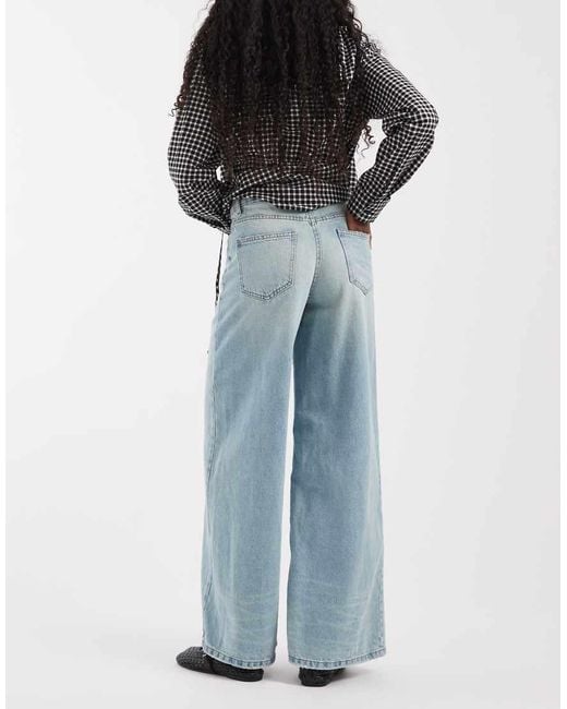 ASOS Blue baggy Wide Leg Jeans