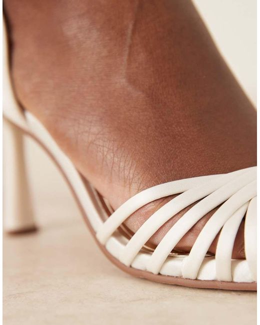 ASOS Natural Hero Knotted Mid Heeled Sandals