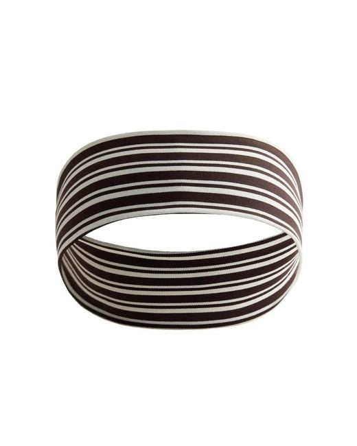 Oysho White 6 Cm Striped Sports Headband