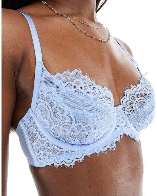 Hunkemöller Blue Mika Full Cup Non-padded Lace Bra