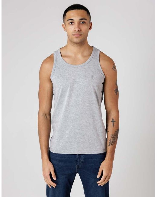 French Connection Black 3 Pack Cotton Round Neck Racer Vest for men