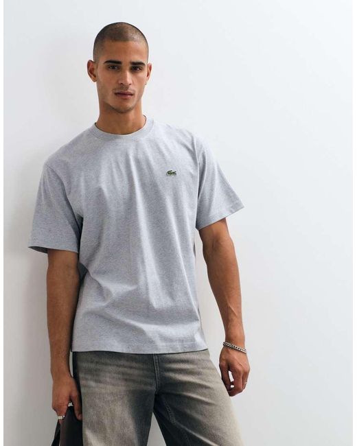 Lacoste Gray Boxy Fit Logo T-shirt for men