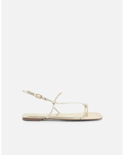 SIMMI Natural Leana Strappy Flat Sandals