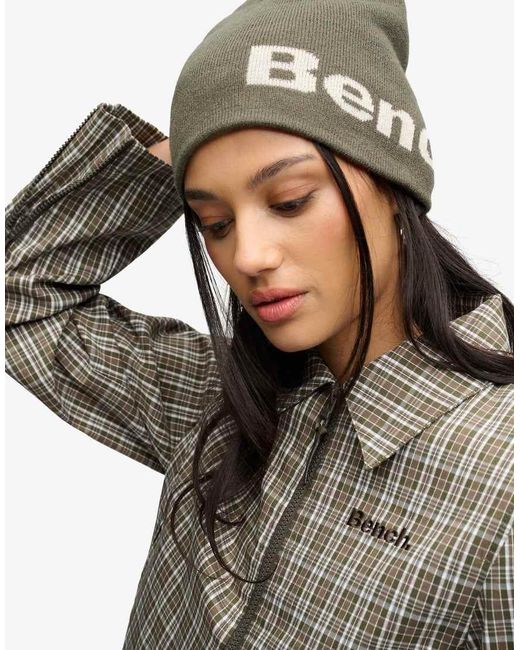 Bench x Superdry & Co Green Double Zip Collared Check Jacket