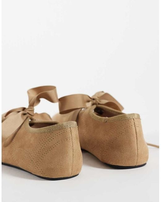 ASOS White Loom Lace Up Ballets