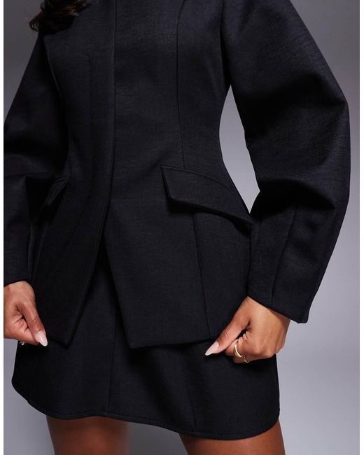 ASOS Blue Cinched Waist Blazer
