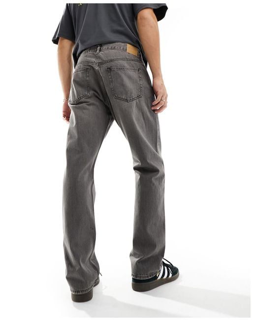 Weekday Gray Space Relaxed Fit Straight Leg Jeans for men
