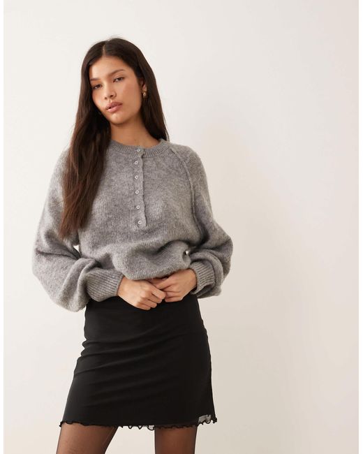 ASOS Gray Mesh Mini Skirt