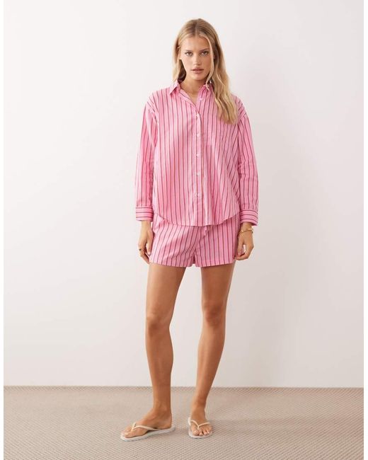 Iisla & Bird Pink Long Sleeve Stripe Shirt