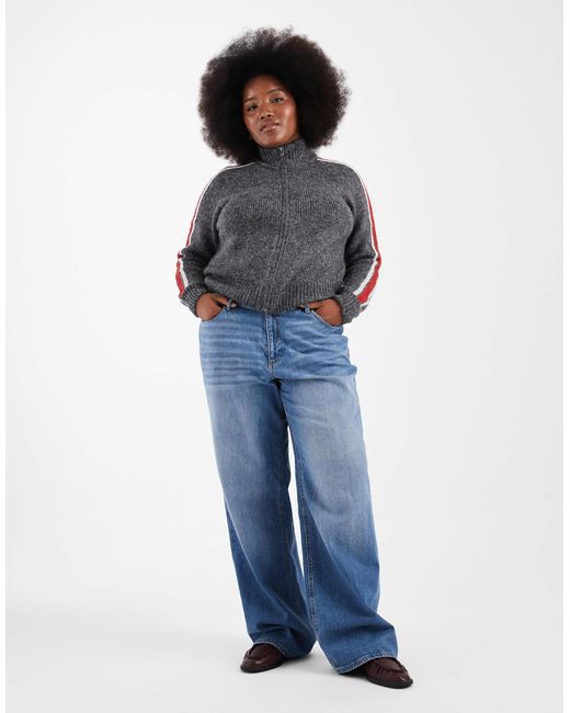 Tessa - jean ample à taille haute - moyen délavé Vero Moda en coloris Blue