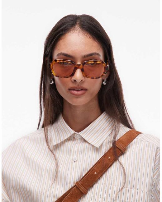 Jimmy Fairly Brown The Freja Rectangle Sunglasses