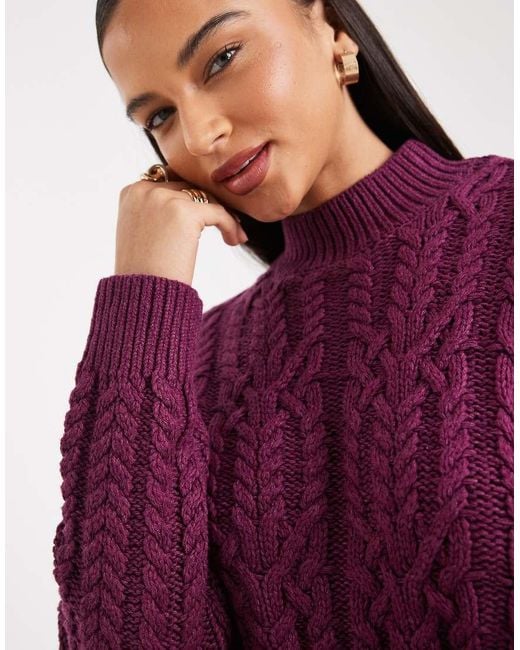 Cotton On Purple Cable Knit Jumper