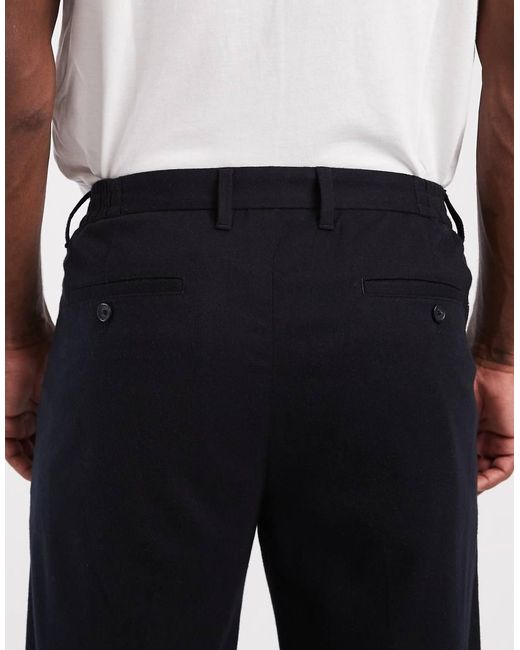 Mango Blue Pleat Front Tailored Trouser for men