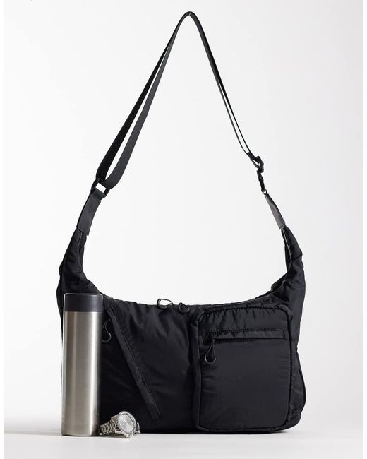 ASOS Black Nylon Crossbody Bag for men