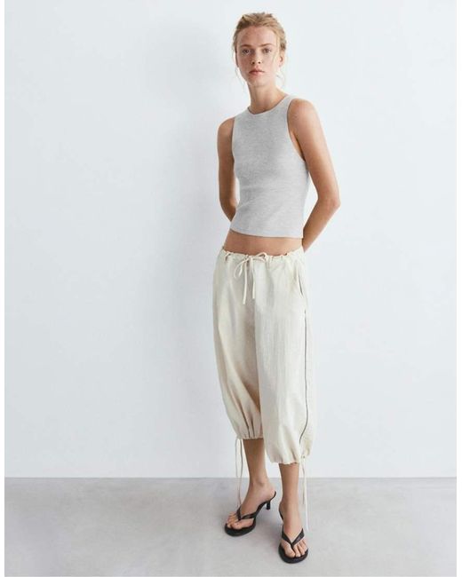 Pull&Bear White Tank Top With Modal