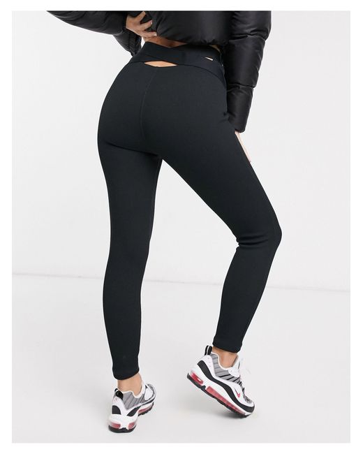 Nike Just Do It Cross Back High Waisted leggings in Black | Lyst