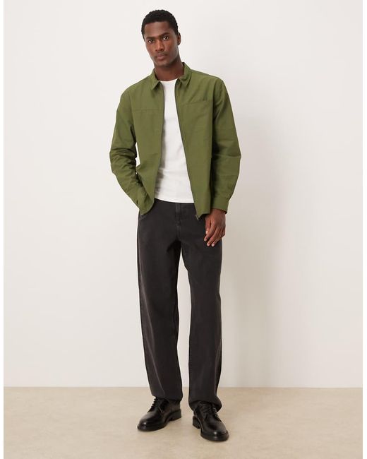 ASOS Overshirt Met Zakdetails En Rits in het Green voor heren