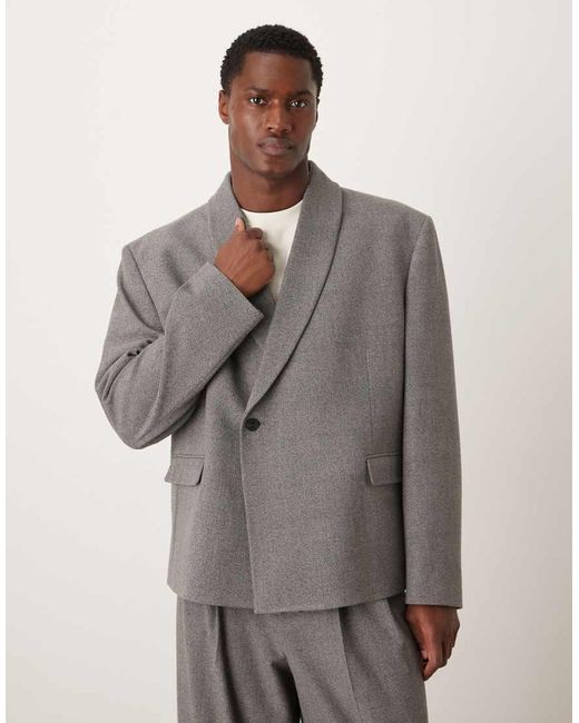 ASOS Rechte Double Breasted Colbert Met Knoopsluiting in het Gray voor heren
