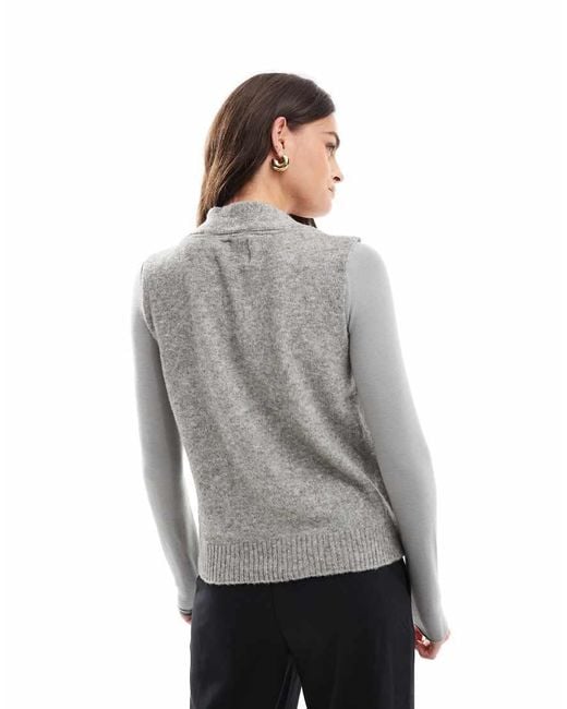 Vero Moda Gray Sleeveless Knitted Waistcoat