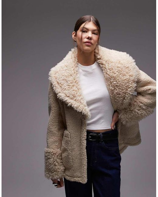 emory park Gray Faux Shearling Overcoat
