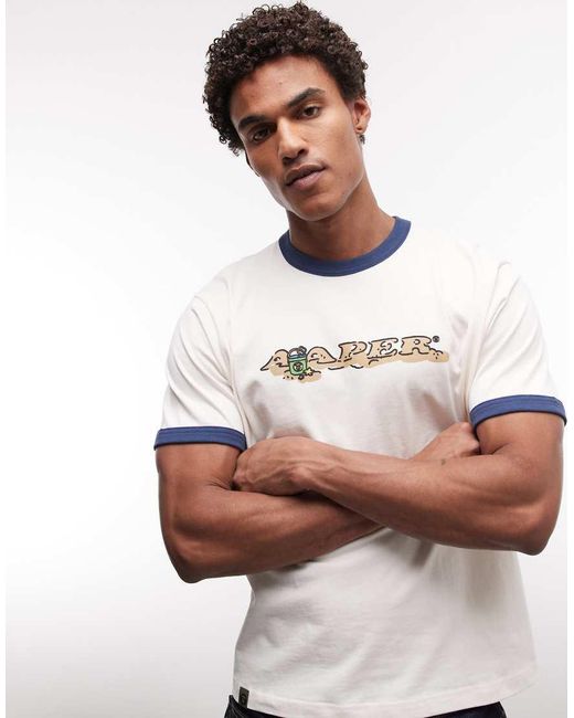 Aape By A Bathing Ape White Aape By A Bathing Ape Alfa T-shirt for men