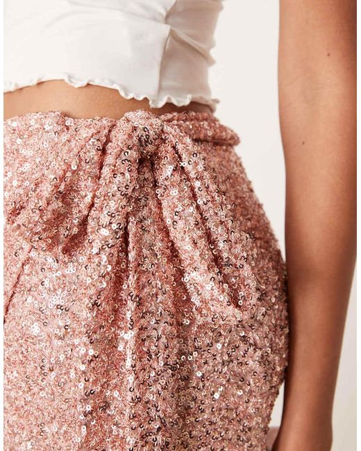 Maya Pink Embellished Wrap Midi Skirt