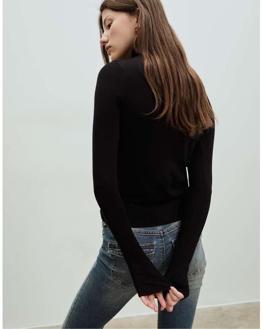Stradivarius Black Roll Neck Jumper