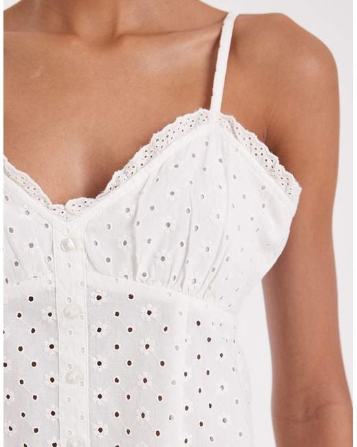 JJXX White Broderie Anglaise Cami Top