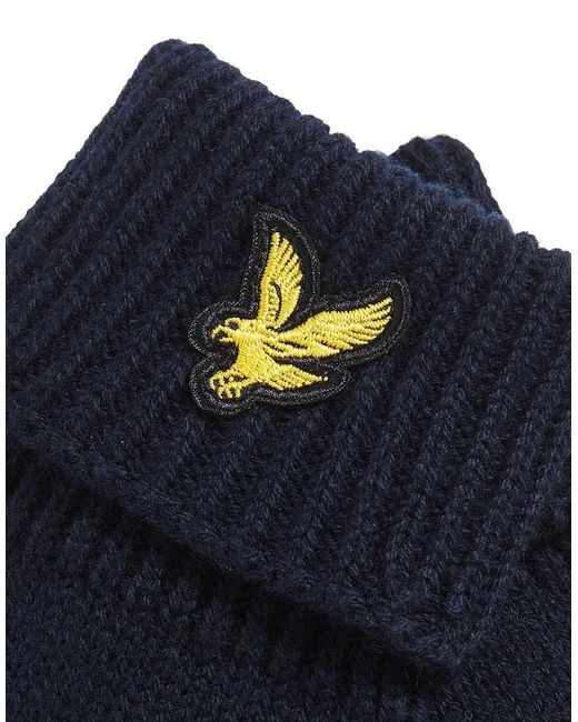 Lyle & Scott Blue Gloves Cotton Merino Gloves for men
